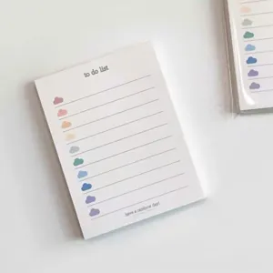 Koreaanse stijl schattige kleurrijke wolk to do list notitieblok memo voor studenten