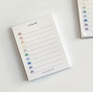 Koreaanse stijl kleurrijke wolk to do list memo blok niet klevend voor studenten en kantoor