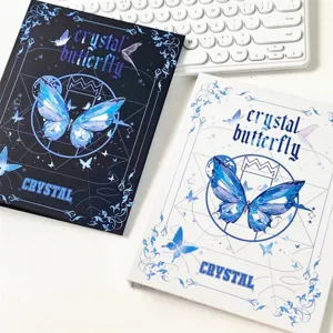 Large A5 photocard binder with butterfly design, loose-leaf crystal aesthetic cover storage.