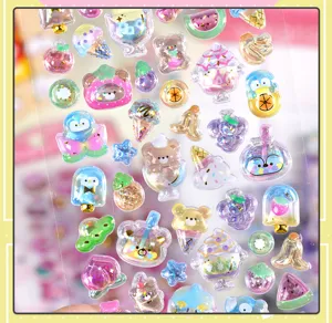 Cute 3D puffy stickers for DIY phone cases, journals, and crafts, perfect for kids and girls.