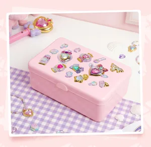 Japanese cute 3D gemstone stickers for DIY craft, featuring magical wands and sparkly diamonds.