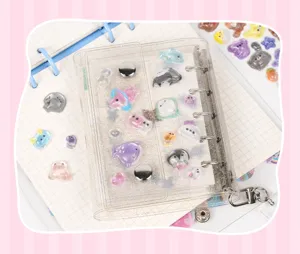 Cute 3D clear resin crystal stickers set for diary journaling mobile phone decoration crafts.