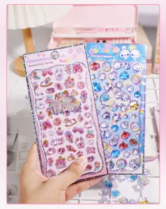 Cute 3D puffy resin stickers for DIY phone case hand account kids girls decorative decals