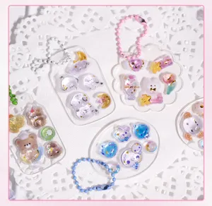 Cute 3D resin DIY stickers charms set with bead chains for phone case hand account decor