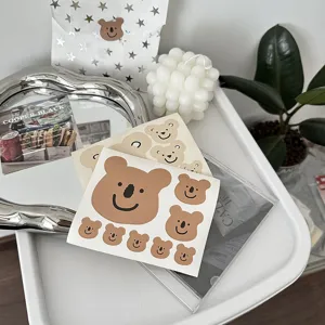 Cute Cartoon Bear Emoji Stickers Adhesive Waterproof Decal For Journaling Stationery Water Cup Daily Decoration