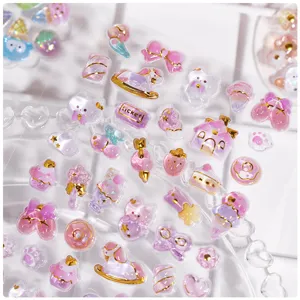 3D puffy cute stickers for DIY phone cases journals and scrapbooking decorations pink purple.