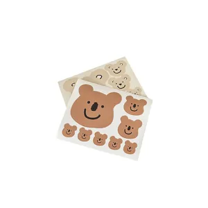 Cute cartoon bear decorative stickers set for journaling, water bottle and phone case DIY.
