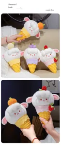 Cute cartoon ice cream sheep plush toy soft fruit cone doll sweet children birthday gift