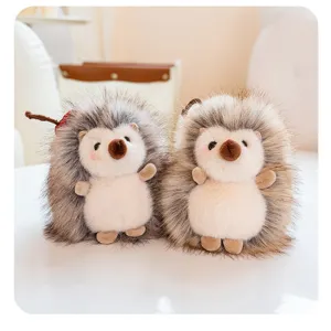 Cute plush hedgehog toy keychain fluffy hanging ornament bag charm cute animal doll gift 1pc