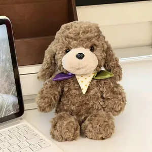 Cute Curly Teddy Dog Plush Toy Stuffed Animal Soft Fluffy Companion Doll Birthday Gift For Kids Home Decor