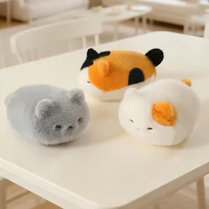 Cute plush cat bean bag toys, soft stuffed animal decompression squeeze dolls for office desk.