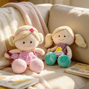 Cute plush girl doll soft stuffed toy for kids sleeping and soothing companion gift!