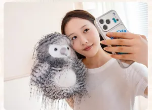 Cute simulation owl plush toy long fur bird stuffed animal fluffy doll decoration gift