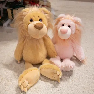 Cute long-legged lion plush toys pair, stuffed animal couple dolls for kids gifts.
