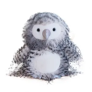 Fluffy simulation owl plush toy grey white bird stuffed animal cute gift home decor