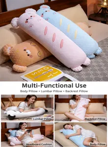 Niedliches Bärchen Brot Plüsch Langkissen weiches Kuschelkissen für Bett Schlaf 90cm