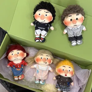Cute fluffy curly hair freckle family plush doll toy keychain cute bag pendant popular style