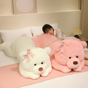 Gigante lindo oso de peluche tumbado almohada de abrazo kawaii decoración de dormitorio
