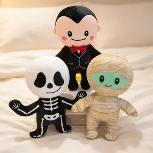 Halloween Gevuld Dier Pluche Speelgoed Vampier Skelet Mummie Cartoon Pop Zacht Kussen