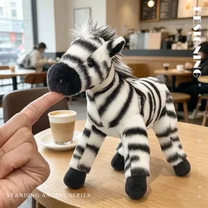 Peluche zèbre debout simulation mignon animal en peluche poupée pour garçons enfants