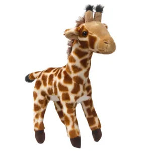 Girafe peluche debout pour enfants, animal en peluche réaliste, doux jouet de simulation.