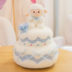 Gateau d'anniversaire double couche peluche mignonne animal jouet cadeau doux