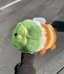 Simpatico peluche ape animale di peluche verde arancione insetto bambola soffice