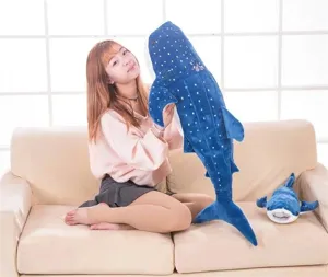 Cute whale shark plush toy large soft pillow cute gift for girls and kids home decor