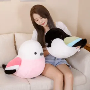Cute Fat Sparrow Plush Toy Stuffed Bird Doll Soft Cartoon Animal Pillow Comfortable Cushion For Kids Gift Home Decor