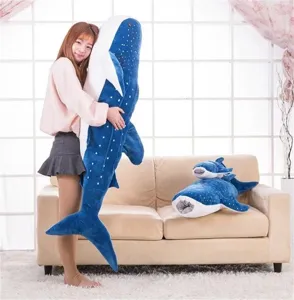 Cute giant whale shark plush toy soft hug pillow for kids and girls birthday gifts.