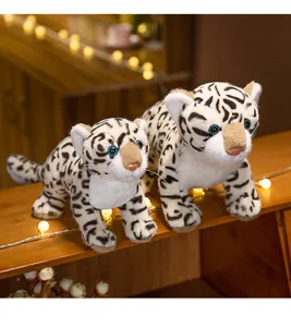 Bonito peluche de leopardo de las nieves juguete muneco regalo de cumpleanos para ninos