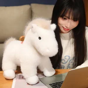 Simulazione cavallo bianco peluche simpatico animale imbottito bambola regalo compleanno