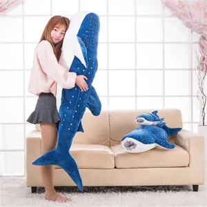 Cute whale shark plush toy soft stuffed animal pillow giant doll birthday gift for kids