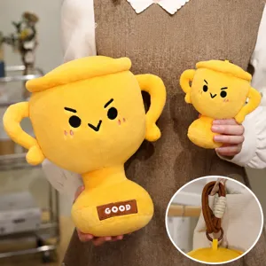 Carino Trofeo Peluche Giocattolo Bambola Cuscino Premio Vittoria Regalo Morbido Ciondolo Trofeo Peluche