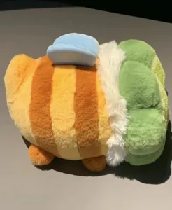 Simpatico peluche ape rana Pepe, bambola di animale imbottito morbido cuscino.