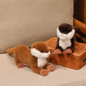 Simulation Otter Plueschtier suesse Puppe Kissen Desktop Dekoration weiches Kuscheltier fuer Kinder.