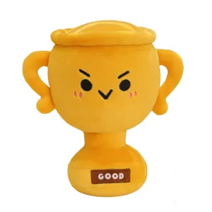 Simpatico peluche trofeo da campione bambola cuscino per regali di vittoria, morbido e carino.