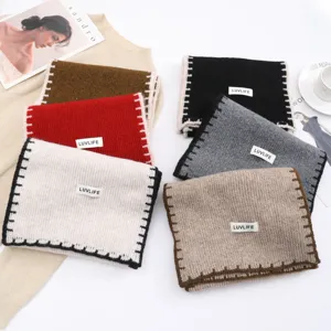 Women wool blend knit scarf winter warm cozy stylish neck warmer fashion multi color accessory