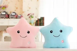 Süßes leuchtendes Stern Plüschkissen, bunte LED Kissen für Kinder Geschenk und Zimmerdekor.