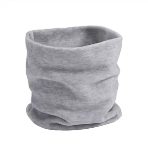 Solid color winter fleece neck warmer, thick double layer windproof outdoor sports snood.