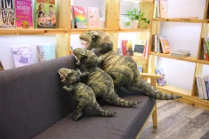 Simulation T-Rex dinosaure peluche jouet, poupée en peluche douce réaliste pour cadeau d'enfant.