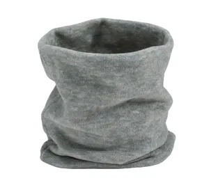 Solid color winter fleece neck warmer, thick windproof thermal pull-over snood scarf.
