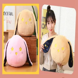 Joli oreiller en peluche lapin ciel étoilé, poupée douce, grand coussin de lit pour filles.