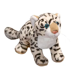 Peluche de leopardo de las nieves realista animal de peluche lindo gato salvaje muñeca regalo