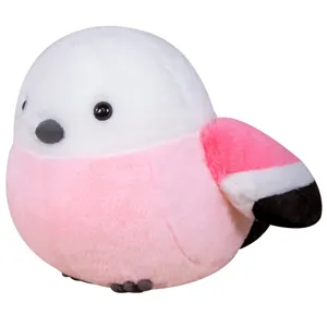 Cute round bird plush toy soft stuffed animal doll adorable kids sleeping pillow gift