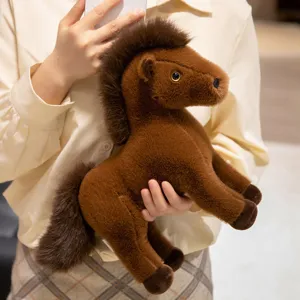 Simulazione marrone pony peluche simpatico cavallo imbottito bambola ragazzi fotografia oggetti