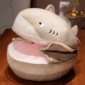 Cute cartoon crocodile plush seat cushion thick warm tatami chair pad for winter home use.