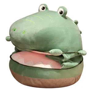 Cute cartoon crocodile plush floor cushion thick tatami seat pad warm winter home decor
