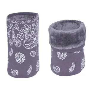 Cache-cou doublé en polaire motif paisley tricoté écharpe d'hiver chaude anti-froid