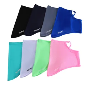 Summer mesh sun protection face mask, breathable cycling fishing neck guard, multicolor.